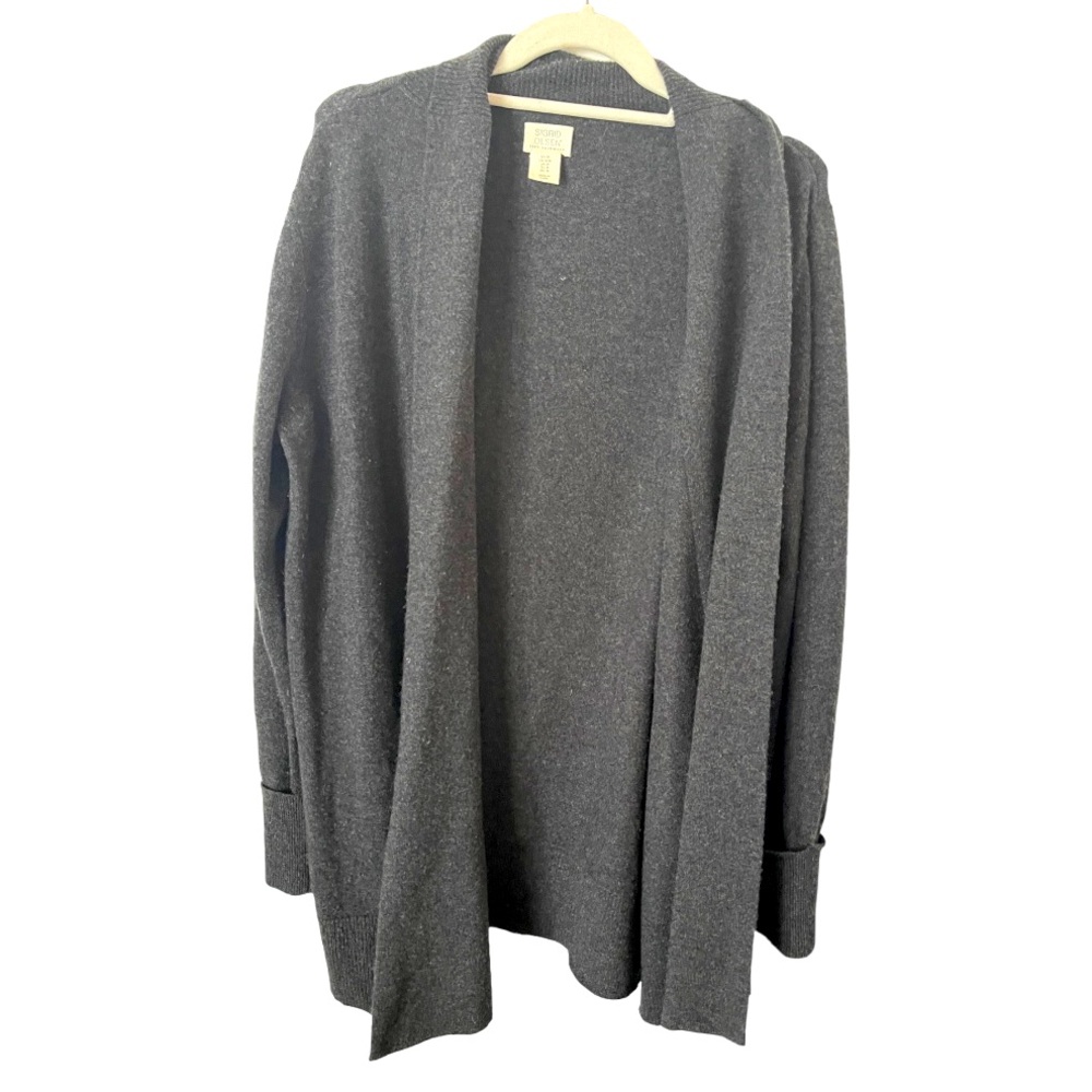 Sigrid Olsen‎ Grey Cashmere Longline Open Cardigan Sweater